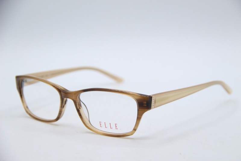 NEW ELLE EL13386 LB LIGHT BROWN AUTHENTIC EYEGLASSES 53-16