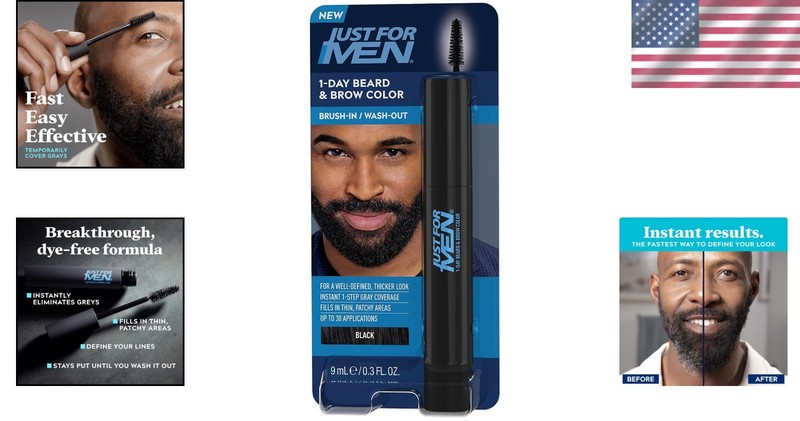 Up to 30 Applications of 1-Day Beard & Brow Color - Black, Fills Patchy Areas gallery