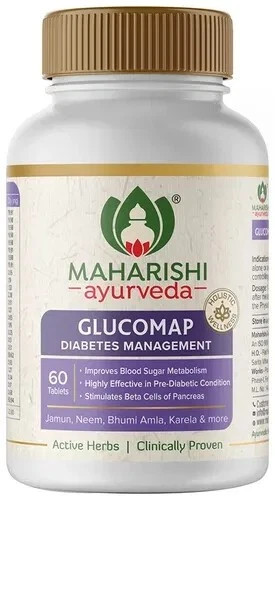 Maharishi Glucomap Ayurvedic Herbal Tablets, 60 Count Pack for Wellness