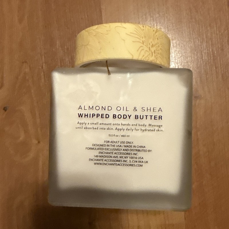 Enchante' Almond Oil & Shea Whipped Body Butter 15.6 oz Glass Jar NEW gallery