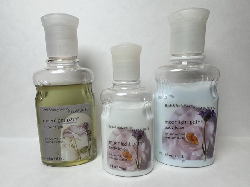 BATH & BODY WORKS MOONLIGHT PATH SHOWER GEL & BODY LOTION VINTAGE NEW Trial size