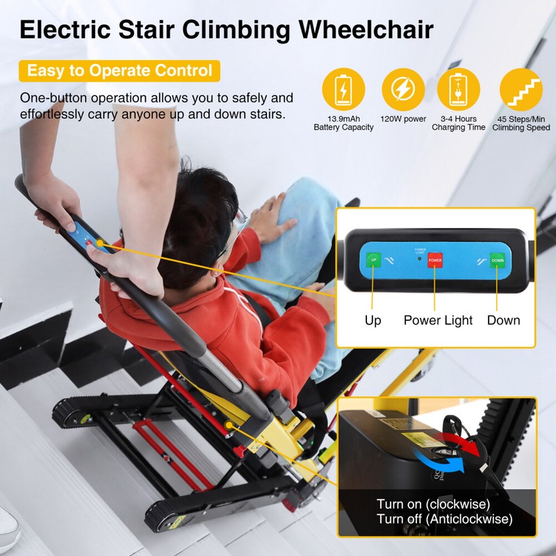 Motorize Climbing Wheelchair Stair Chair Stairlift Mobility Elevator FDA gallery