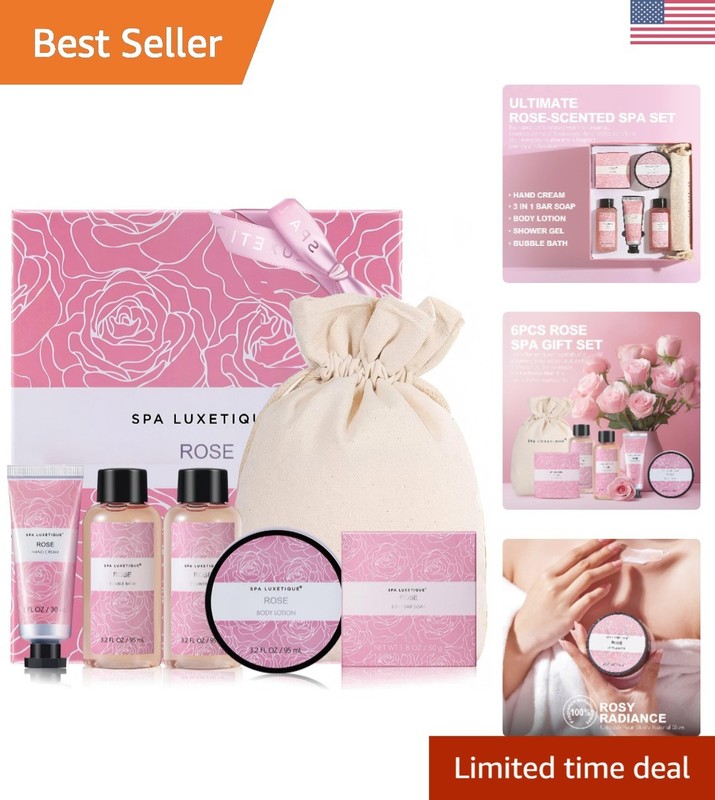 Indulge Her with a 6-Piece Rose Bath Set – Luxurious Self-Care Gift Collection