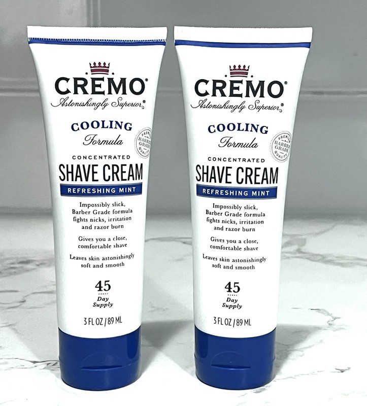 2X Cremo Cooling Shave Cream – 3 oz each (89 ml) – Cooling Mint – Sealed (#m1V1)