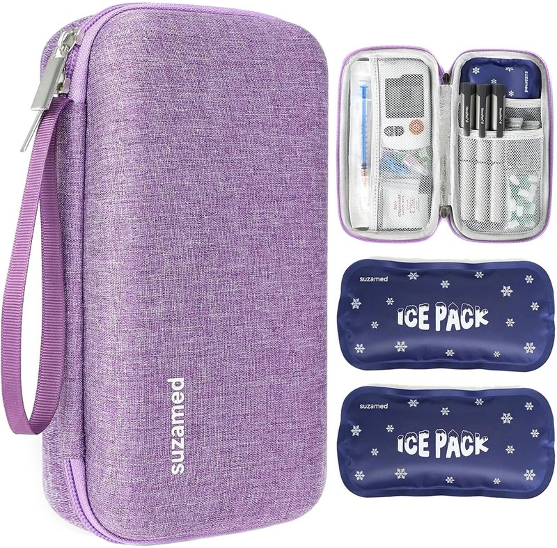 Insulin Cooler Travel Case,EVA Insulation Travel Medicine Kit with 2 Ice Pack…