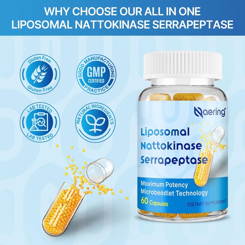 Naering Liposomal Nattokinase 12000 Fu Serrapeptase 360000 Spu Enzyme gallery