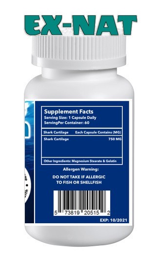 Shark Cartilage 750mg 300 Caps Cartilage Joint Support Natural Supplement gallery