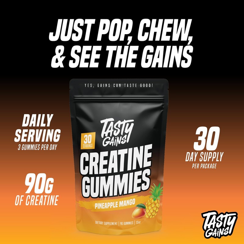 Tasty Gains Creatine Gummies - 90G Of Creatine Monohydrate - Workout gallery