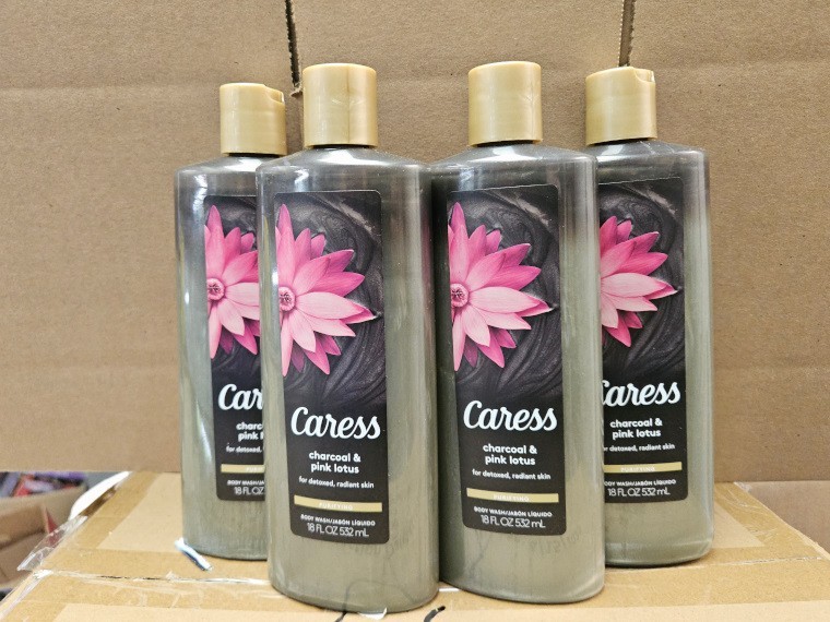 4 Caress Charcoal & Pink Lotus Purifying Body Wash Soap 18 fl oz