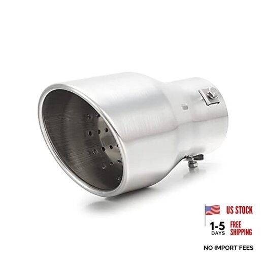 Adjustable Inlet Exhaust Tip x 4.5″ x 7″ Bolt-On Chrome 2.5″-3″ Polished