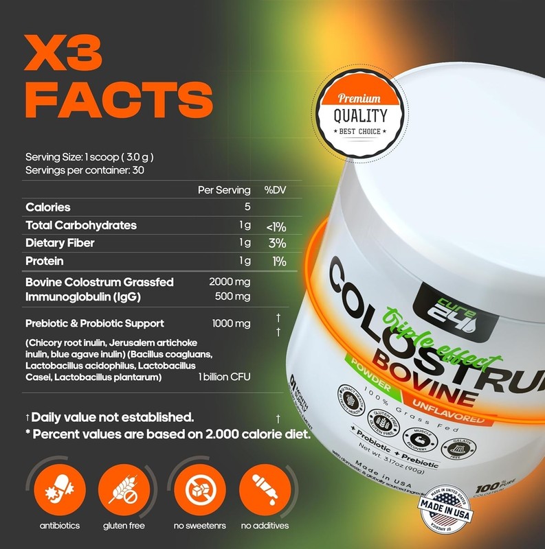 Bovine Colostrum Powder 100% Pure Whole Natural Grass Fed Superfood High IgG USA gallery