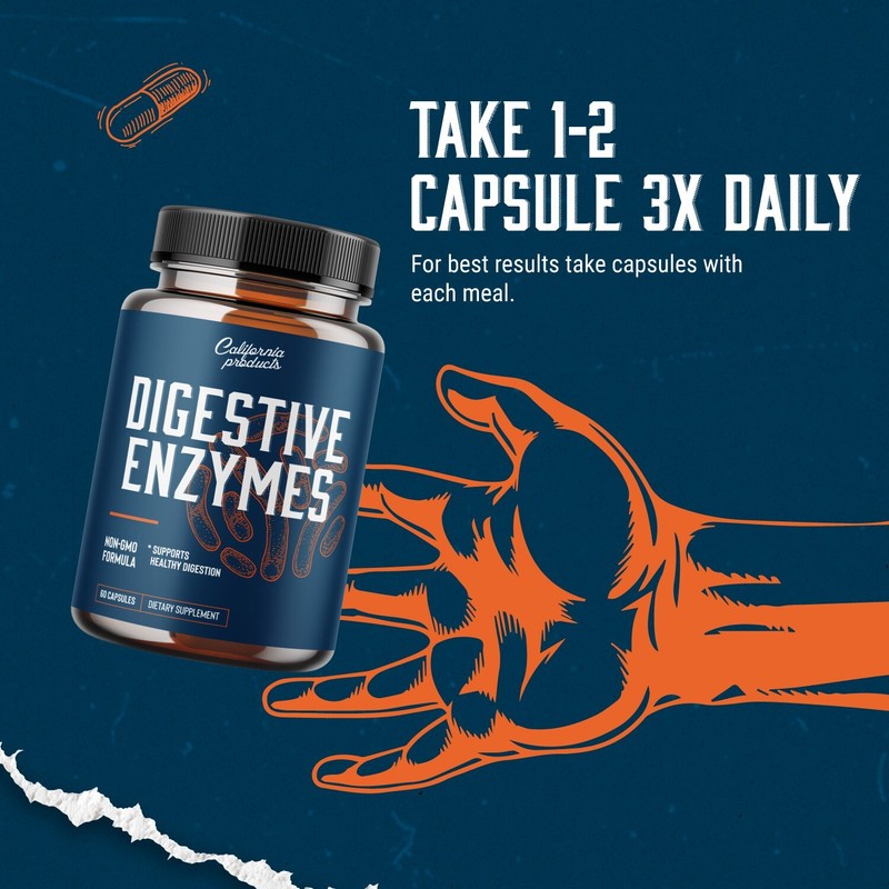 Pure Digestive Enzyme Capsules with Lipase Amylase Protease - Aids Digestion gallery