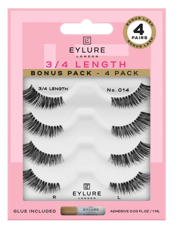 Eylure London 3/4 Length Eyelash No. 014 (New In Box) – Glue Included – 5 Wears