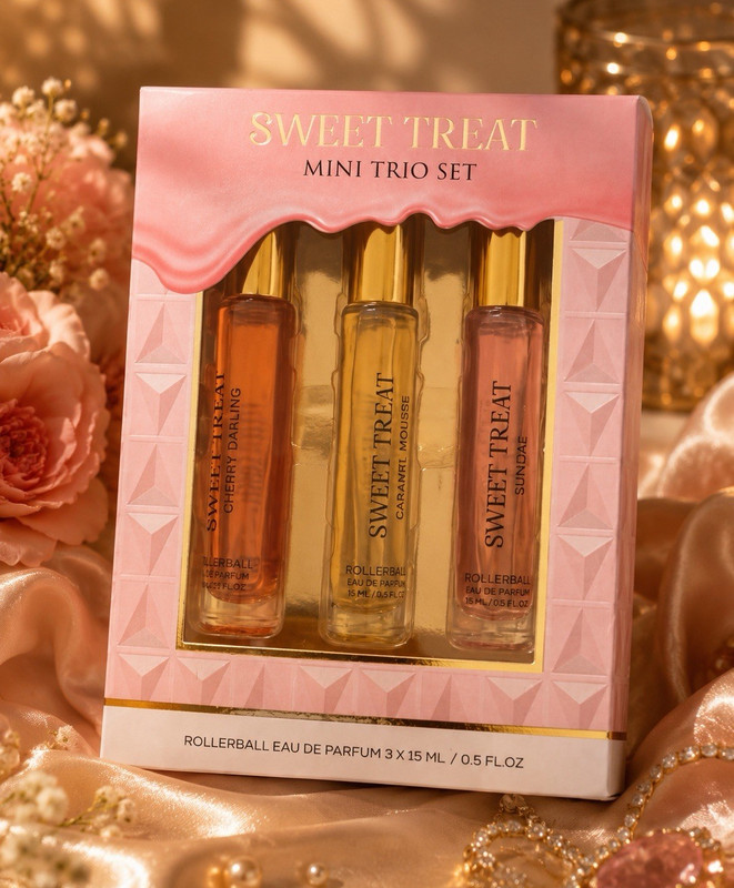 SWEET TREAT Mini Trio Set Eau de Parfum Rollerball Travel Size 3×0.5 fl oz