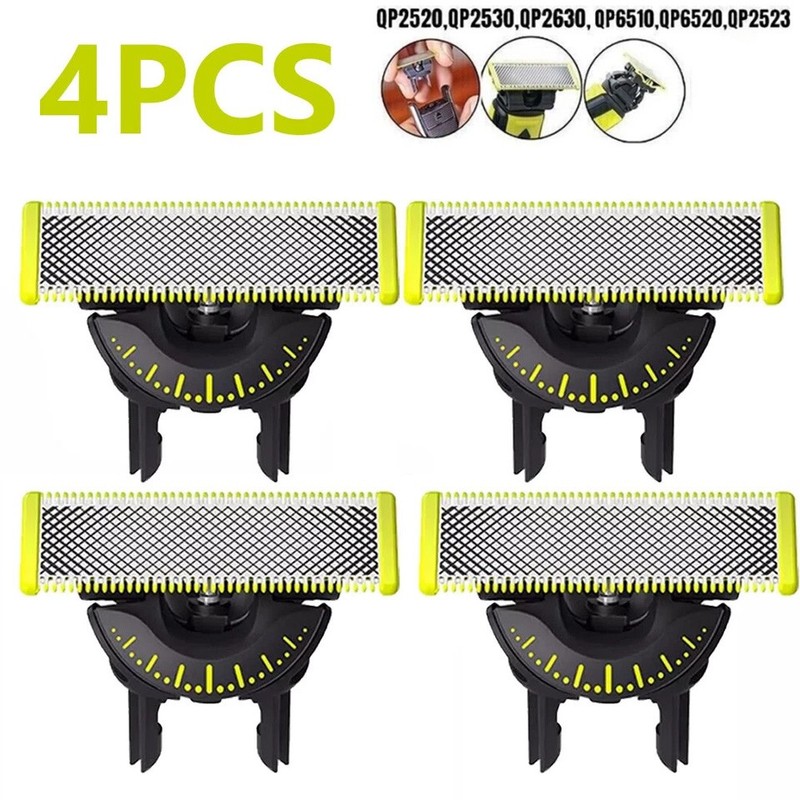 4PC 360° Replacement Blades For Norelco OneBlade QP2520 /QP6510 /QP6520