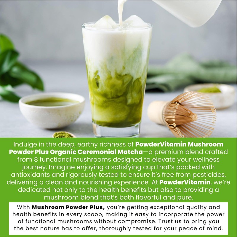 Organic Ceremonial Mushroom Matcha Certified Pesticide-Free Grass-Fed Collage... gallery