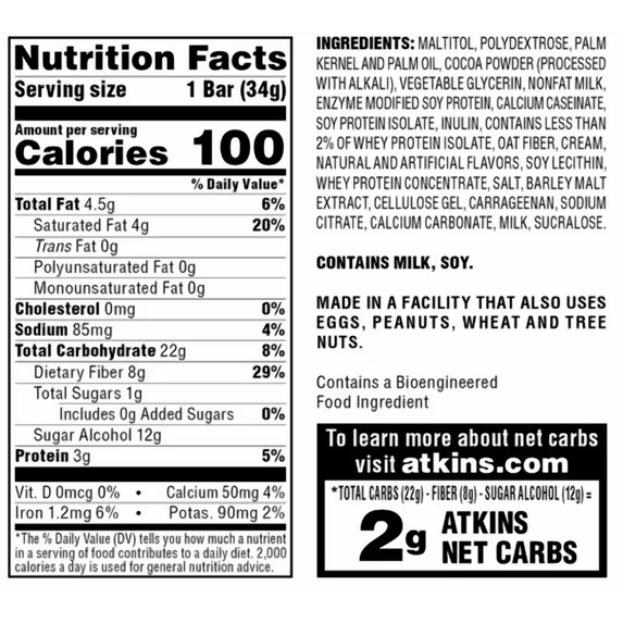 Atkins Endulge Treat, Chocolate Caramel Mousse Bar, Keto Friendly, 5 Count gallery