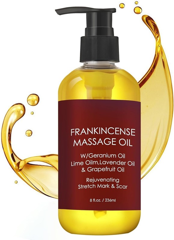 100% Natural Frankincense and Lavender Massage Oil – 8oz for Pain Relief