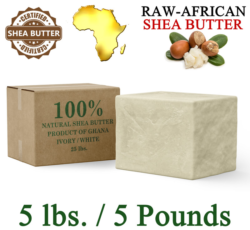 Raw African Shea Butter 5 lbs. Bulk IVORY 100% Pure Unrefined Organic Natural