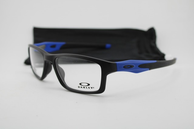 NEW OAKLEY OX8090-0955 CROSSLINK SATIN BLACK BLUE AUTHENTIC EYEGLASSES 55-17