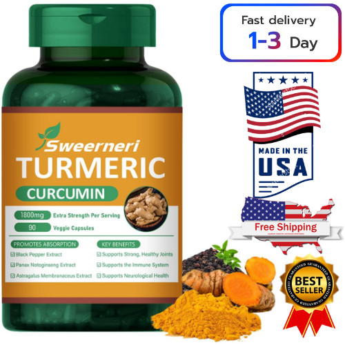 Tumeric Curcumin Highest Potency 500mg w/ Ginger For Joint Pain 180 Capsules