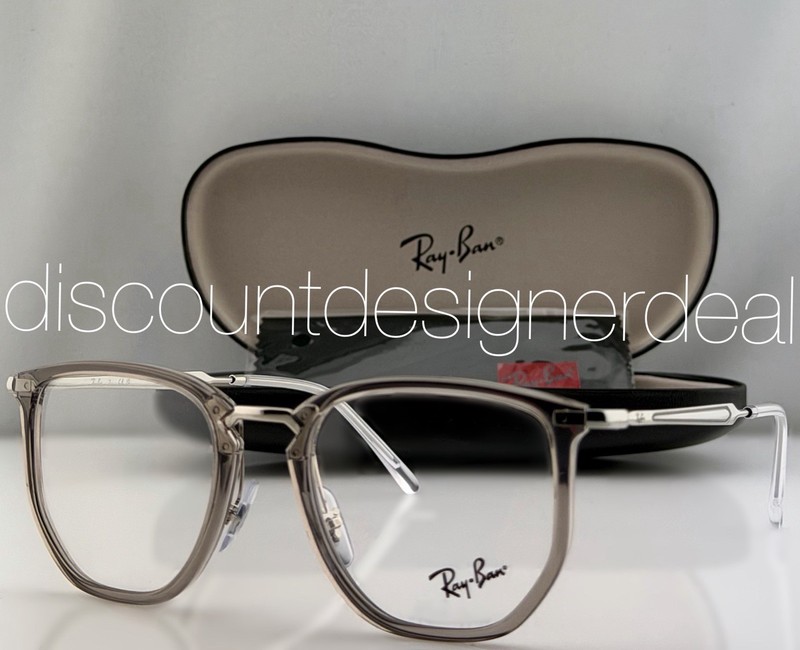 Ray-Ban Hexagon Eyeglasses RB4451V 8125 Transparent Gray Frames Clear Lens 50mm