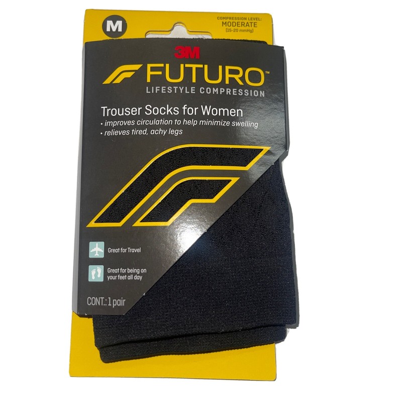 3M Futuro Trouser Socks for Woman Moderate Compression Medium Black 1 Pair