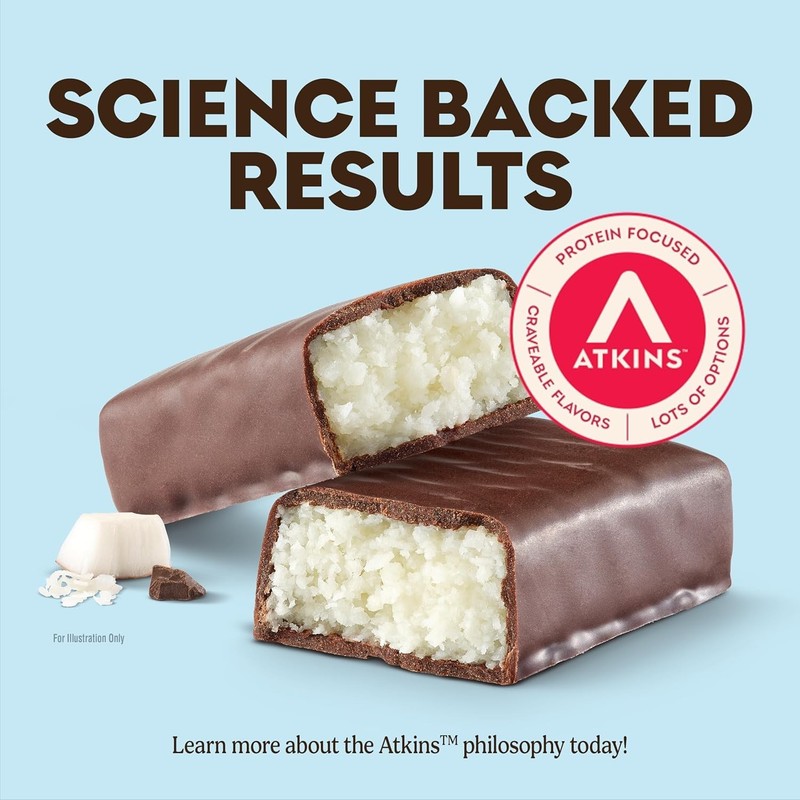 Atkins Endulge Chocolate Coconut Flavored Snack Bar, 1g Sugar, 12g Fiber, Low... gallery
