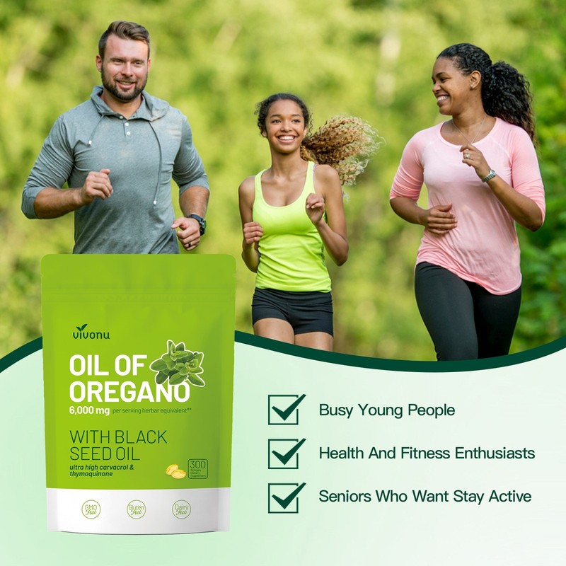 Oil of Oregano 300 Capsules with Black Seed Oil | Natural Antioxidants for Fitne gallery