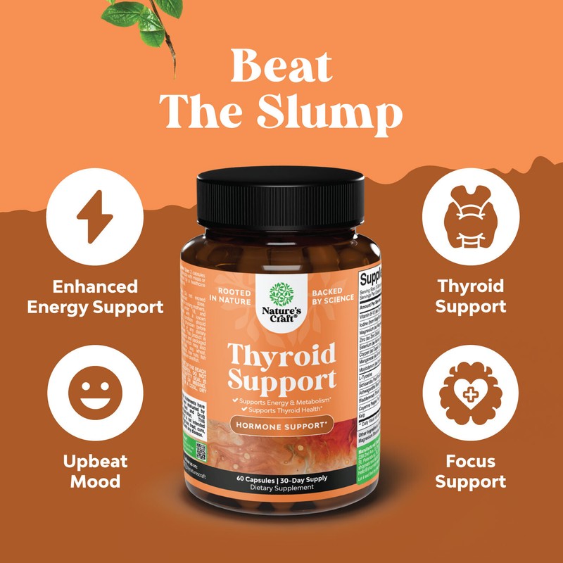 Herbal Thyroid Support Complex - Iodine with L Tyrosine Mood Enhancer Halal 60ct gallery