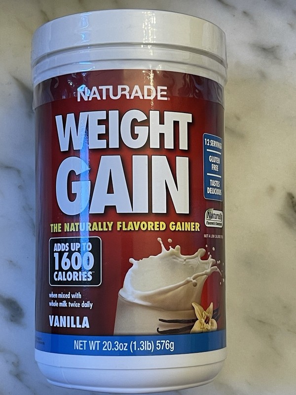 Naturade Weight Gain Vanilla Gluten-Free Powder 20.3oz 12 Servings DEC2026