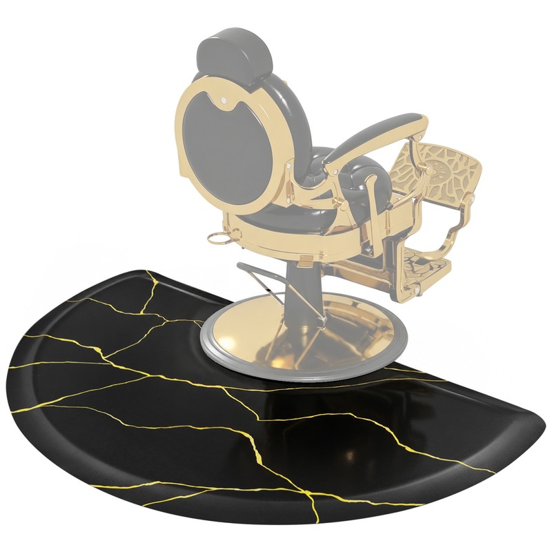 Pro 3’x5’x1/2″ Semi-Circle Anti-fatigue Salon Chair Mat Barber Chair Floor Mat