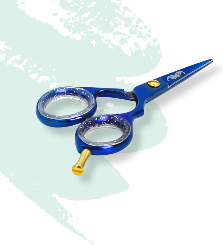 Rounded-Tip Trimming Scissors for Men – Stainless Steel High Carbon Beard, Musta gallery