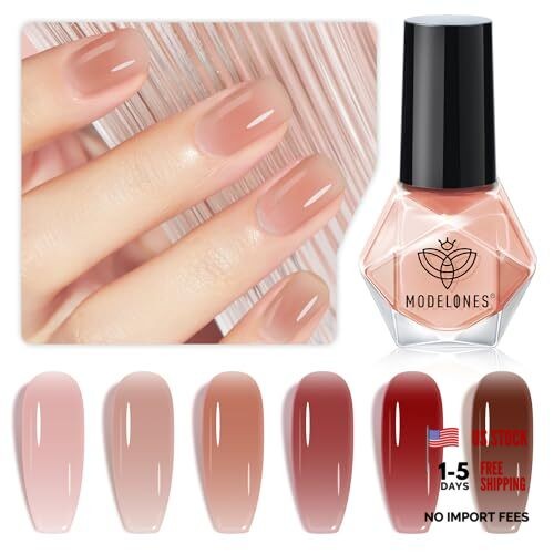 Nail Polish Set 6 Colors Nude Nail Polish Jelly Set Red Pink A0 Jelly Pink