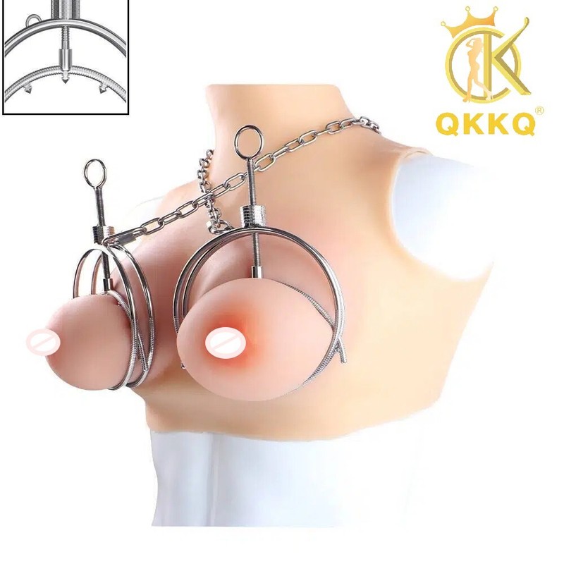 Chest Lock Constraint Tools Metal Chain Breast Bondage Clamp for Women Pleasure gallery