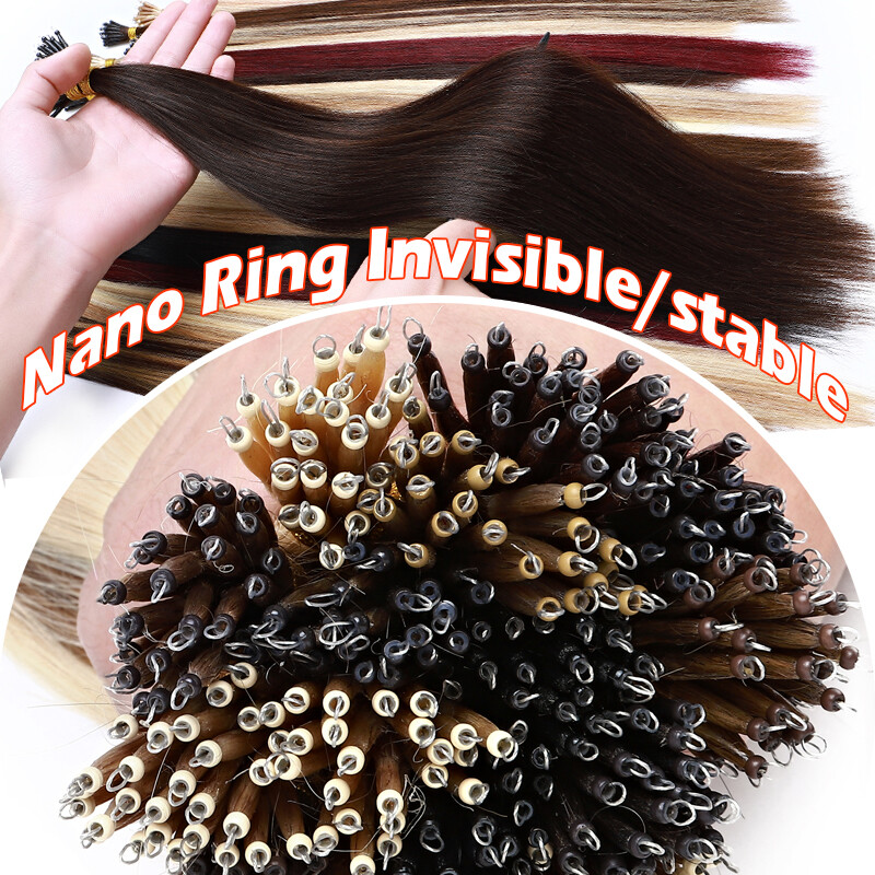 Thick 100% Remy Human Hair Extensions Nano Ring Rings Loop Beads 200gram 200PCS gallery