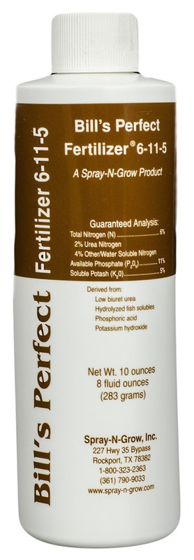 Spray-N-Grow BILL8 Bill’s Perfect 6-11-5 Liquid Fertilizer, 10-Ounce, 10 Ounce