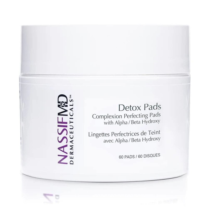NassifMD Detox Pads Facial Radiance Pads, Glycolic Acid Pads, Exfoliating 60CT