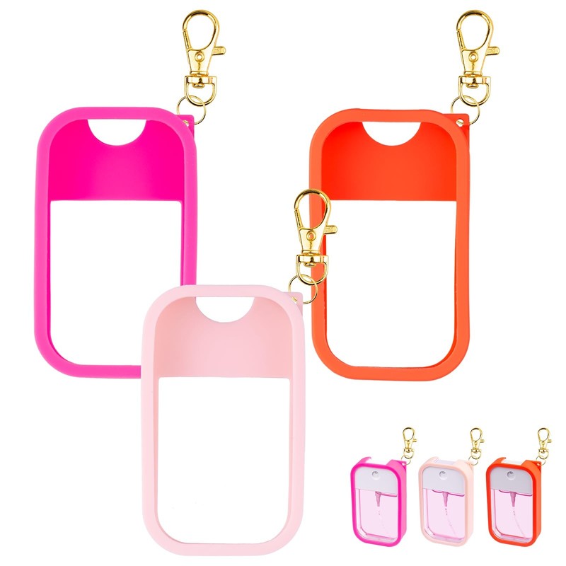 Silicone Keychain Case for Touchland 1 fl oz Hand Sanitizer Spray 3 Pack