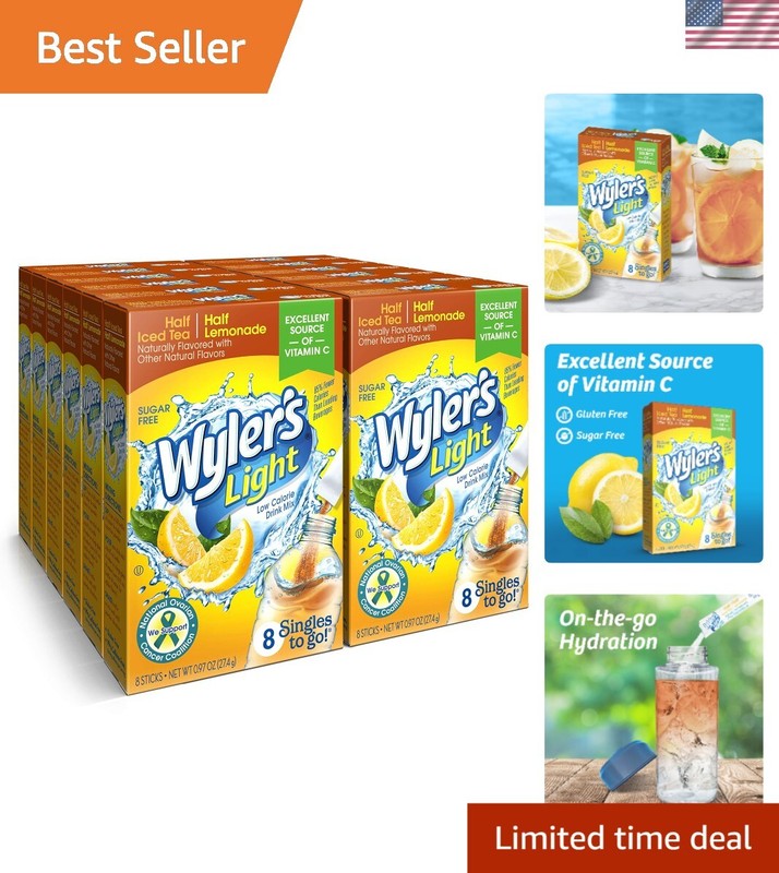 Convenient 96 Pack of Sugar-Free Wyler’s Light: Half Iced Tea & Lemonade Flavor