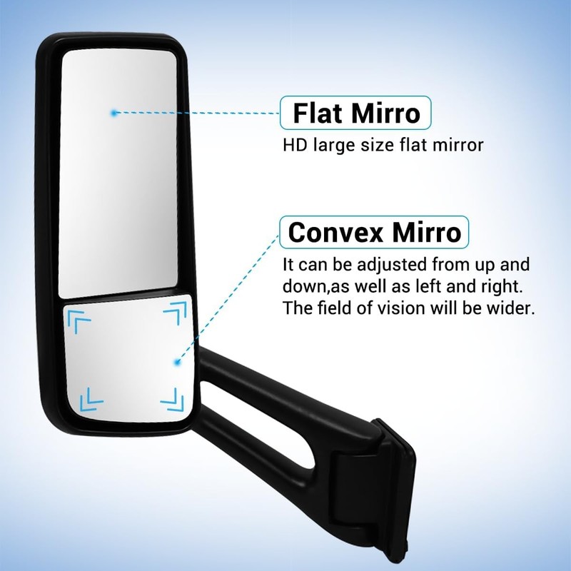 Door Mirror Black fit for 2013-2022 Peterbilt 579 Truck Left Left, gallery