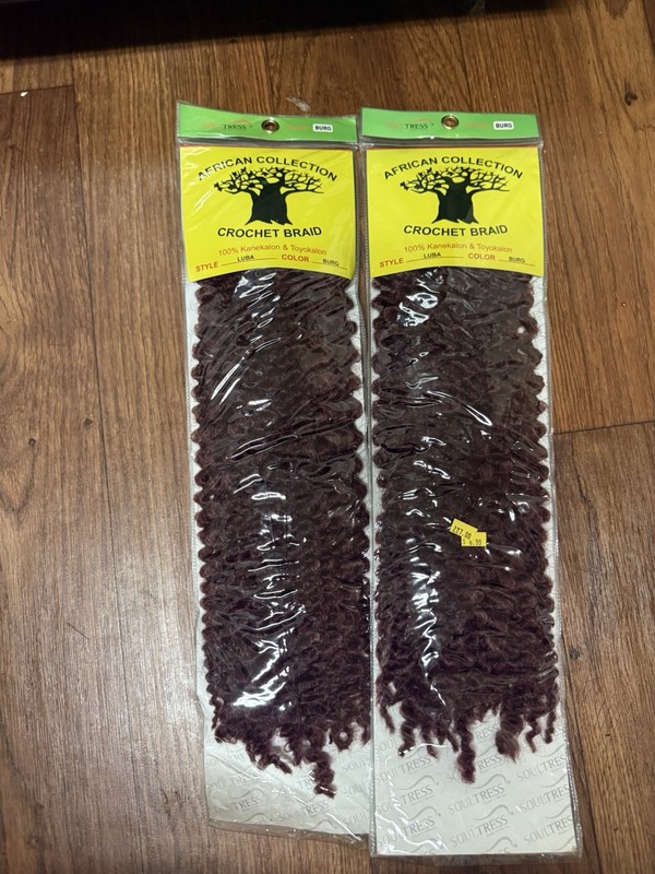 Soutress African Collection LUBA Crochet Braid Curly BURG Synthetic (2 Packs) gallery