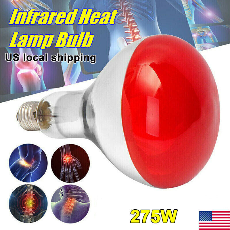 110V Infrared Red Heat Light Therapy Bulb Lamp Muscle Pain Relief E27 275W
