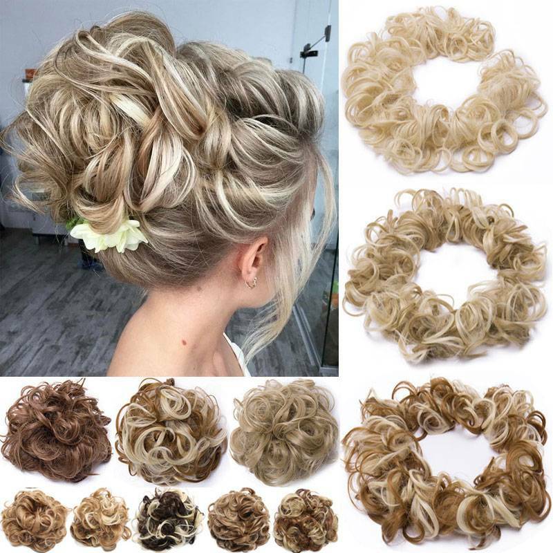 LARGE Curly Updo Messy Bun Hair Piece Scrunchie Real Long Wrap on Hair Extension