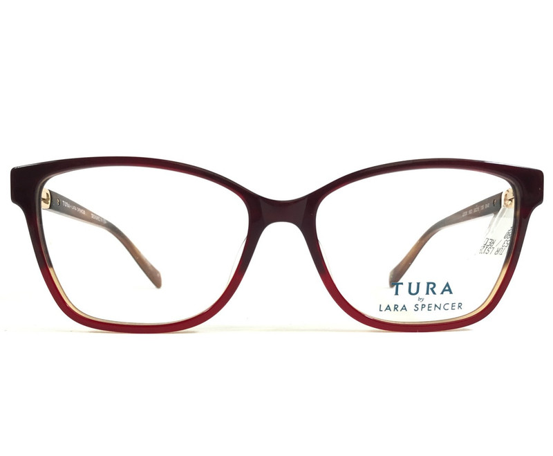 Tura by Lara Spencer Eyeglasses Frame LS128 RED Brown Gold Cat Eye 53-15-135