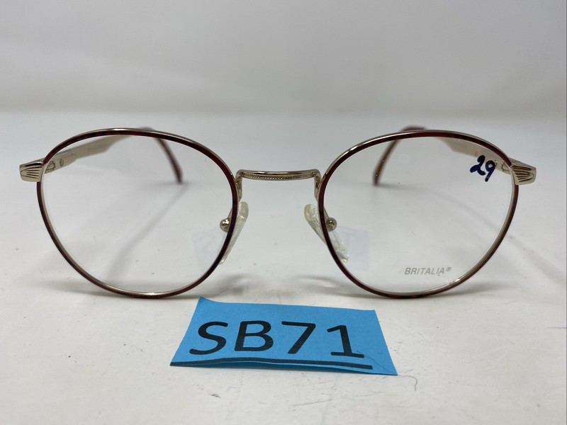 BRITALIA Italy SPRINGFIELD C4 48-18-140 Burgundy/Gold Eyeglasses Frame SB71 gallery