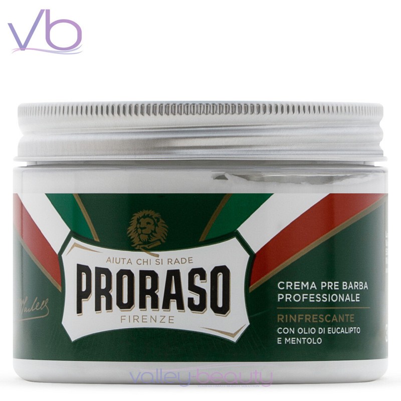 PRORASO Green Pre Shave & Post Shave Cream | Eucalyptus and Menthol Barber Size