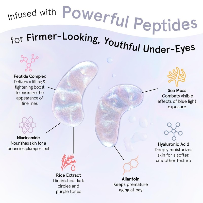 Peptide Under Eye Patches with Niacinamide & Rice Extract - Firming Eye Masks fo gallery