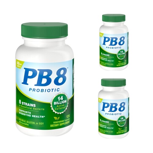 3 Pack Nutrition Now Pb 8 Pro Biotic Vegetarian Supplement 120 Count Each