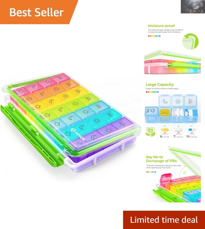 Portable iMedassist 7-Day Pill Organizer – Easy Open, Lockable & Removable Cases